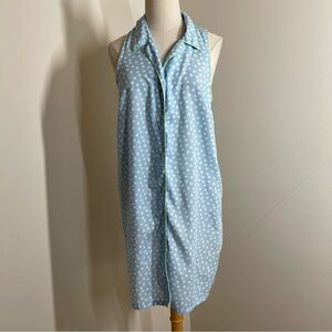 Tommy Hilfiger Women’s Blue White Polka Dot- SZ M -Nightshirt Pajamas Nightgown